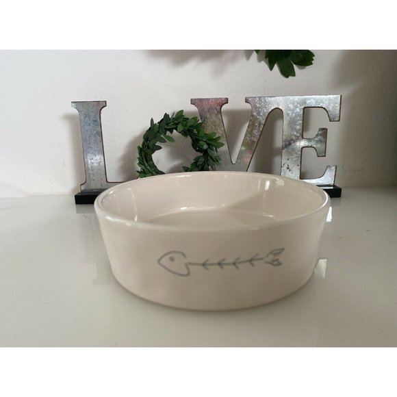 Artisan Rae Dunn Meow White Black Ceramic Cat Bowl Pet Food Dish 5" X 5" NWT‎ - Picture 8 of 12